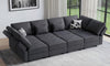 Vesgantti 92" 118" 5/6/8/9 Seats L Shaped U Shaped Modular Sectional Couch with Storage, Velvet Upholstery with Adjustable Backrests & Armrests