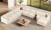 Vesgantti 141.7" 204.7" Corduroy Boneless Sectional Couch, Modular Couch with Chaise & Ottoman, No Assembly Required