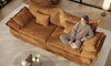 Vesgantti 86.6" Cloud Boneless Couch, 3 Seater Comfy Chenille Upholstered Sailboat Sofa with Curved Armrest, No Assembly Required