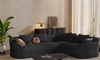 Vesgantti 110" Modern Curved Cloud Sectional Sofa, Boneless Couch, Chenille Modular Sofa, Tool-Free Assembly