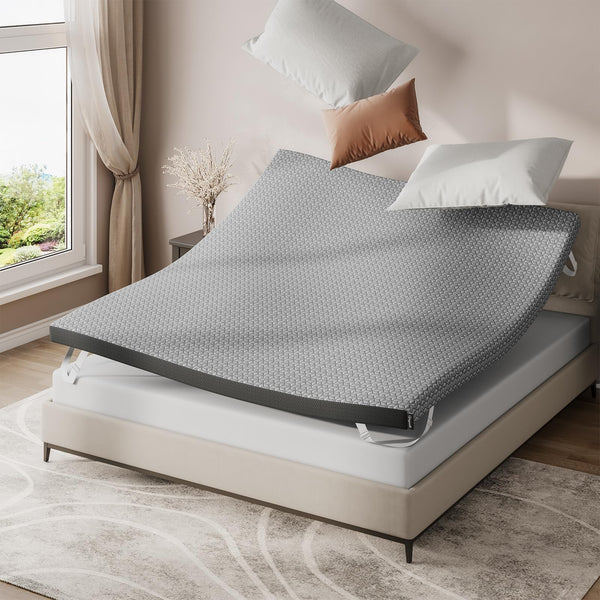 Vesgantti 3/4 Inch Mattress Topper Memory Foam with Removable Graphene Fabric Cover