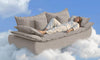 Vesgantti 86.6" Cloud Boneless Couch, 3 Seater Comfy Chenille Upholstered Sailboat Sofa with Curved Armrest, No Assembly Required