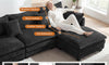 Vesgantti 109" 143" L Shaped U Shaped Modular Sectional Sofa, Comfy Upholstered Cloud Corduroy Couches with Ottomans for Living Room