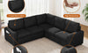 Vesgantti 88.4" 113.6" Corduroy/Chenille Sectional Sleeper Sofa with Pull Out Bed Chaise, Comfy Modular Cloud Couch with Storage