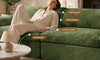 Vesgantti 118" Deep Seat Modular Sofa, Corduroy Cloud Comfort Couch with Curved Armrests, No Assembly Required