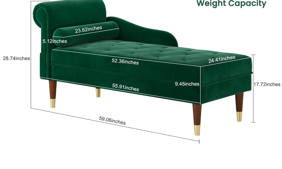 Vesgantti 59" Velvet Chaise Lounge