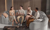 Vesgantti 110" Modern Curved Cloud Sectional Sofa, Boneless Couch, Chenille Modular Sofa, Tool-Free Assembly