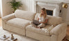 Vesgantti 118" Deep Seat Modular Sofa, Corduroy Cloud Comfort Couch with Curved Armrests, No Assembly Required