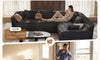 Vesgantti 110" Modern Curved Cloud Sectional Sofa, Boneless Couch, Chenille Modular Sofa, Tool-Free Assembly