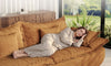 Vesgantti 86.6" Cloud Boneless Couch, 3 Seater Comfy Chenille Upholstered Sailboat Sofa with Curved Armrest, No Assembly Required