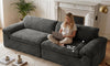 Vesgantti 118" Deep Seat Modular Sofa, Corduroy Cloud Comfort Couch with Curved Armrests, No Assembly Required