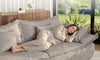 Vesgantti 86.6" Cloud Boneless Couch, 3 Seater Comfy Chenille Upholstered Sailboat Sofa with Curved Armrest, No Assembly Required
