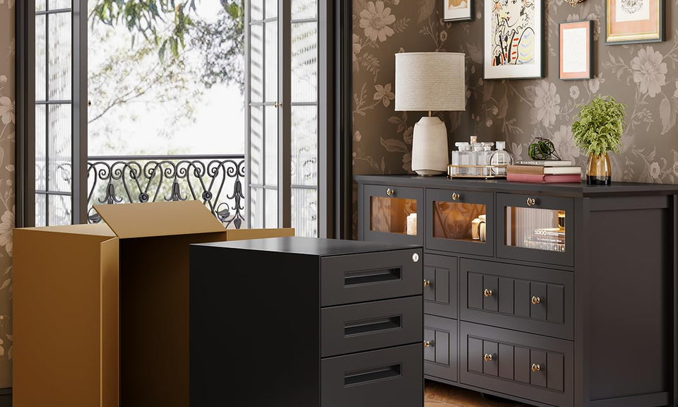 Dripex 3-Drawer Mobile File Cabinet with Lock, Metal Rolling Filing Cabinet for Home Office, Fully Assembled