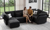 Vesgantti 92" 118" 5/6/8/9 Seats L Shaped U Shaped Modular Sectional Couch with Storage, Velvet Upholstery with Adjustable Backrests & Armrests