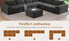 Vesgantti 114" 145.6" 143.7" L/U Shaped Boneless Cloud Couch, Chenille Sectional Modular Sofa Couch with Ottoman, No Assembly Required, Free Combination