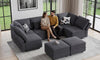 Vesgantti 92" 118" 5/6/8/9 Seats L Shaped U Shaped Modular Sectional Couch with Storage, Velvet Upholstery with Adjustable Backrests & Armrests