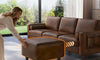 Vesgantti 100" L-Shaped Faux Leather Modular Sectional Couch, Mid Century PU Leather Sofa with Movable Ottoman