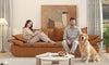 Vesgantti 86.6" Cloud Boneless Couch, 3 Seater Comfy Chenille Upholstered Sailboat Sofa with Curved Armrest, No Assembly Required