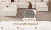 Vesgantti 141.7" 204.7" Corduroy Boneless Sectional Couch, Modular Couch with Chaise & Ottoman, No Assembly Required