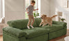Vesgantti 118" Deep Seat Modular Sofa, Corduroy Cloud Comfort Couch with Curved Armrests, No Assembly Required