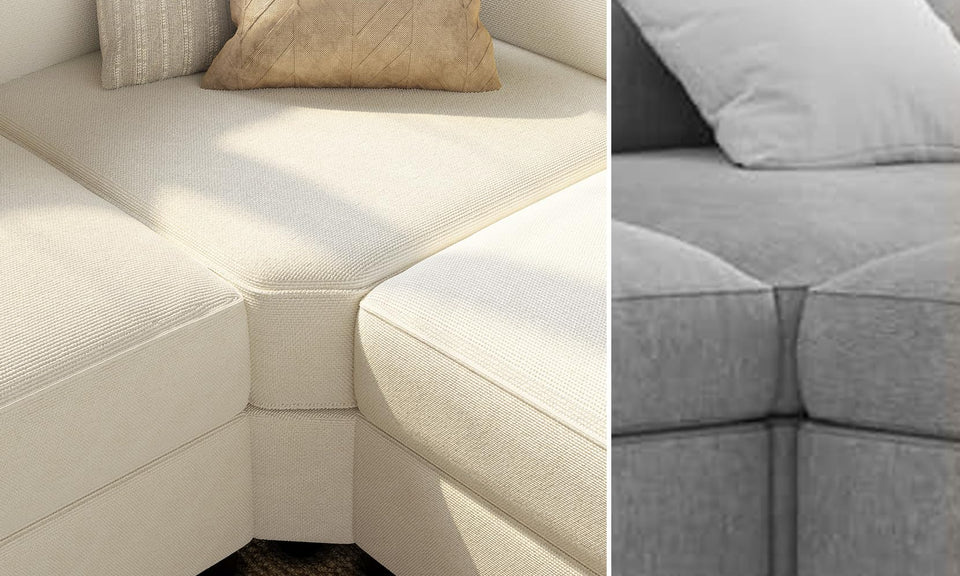 Vesgantti Modular L Shaped Sectional Couch, Chenille Corner Sofa with Storage Armrests