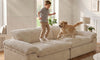 Vesgantti 118" Deep Seat Modular Sofa, Corduroy Cloud Comfort Couch with Curved Armrests, No Assembly Required
