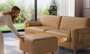 Vesgantti 100" L-Shaped Faux Leather Modular Sectional Couch, Mid Century PU Leather Sofa with Movable Ottoman