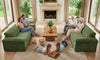 Vesgantti 118" Deep Seat Modular Sofa, Corduroy Cloud Comfort Couch with Curved Armrests, No Assembly Required
