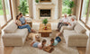 Vesgantti 118" Deep Seat Modular Sofa, Corduroy Cloud Comfort Couch with Curved Armrests, No Assembly Required