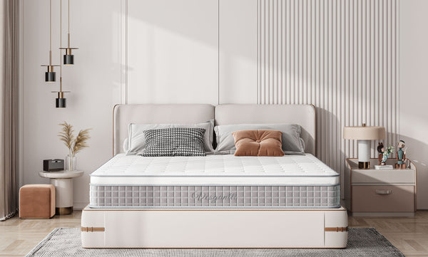 Vesgantti Mattresses 10 Inch Innerspring Hybrid Mattress, Pressure Relief Pocket Spring with Breathable Memory Foam