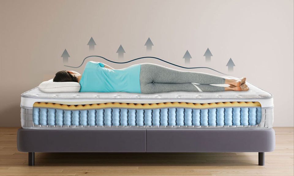 Vesgantti Mattresses 10 Inch Innerspring Hybrid Mattress, Pressure Relief Pocket Spring with Breathable Memory Foam, CertiPUR-US