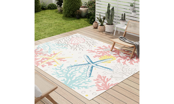 Dripex Indoor/Outdoor Area Rug, Non-Slip Patio Rugs Resist Dirt & Fade Rug, Low-Profile Weather Resistant Living Room Large Carpet Rug Floor Mats for Home Entryway Porch Balcony Deck Yard