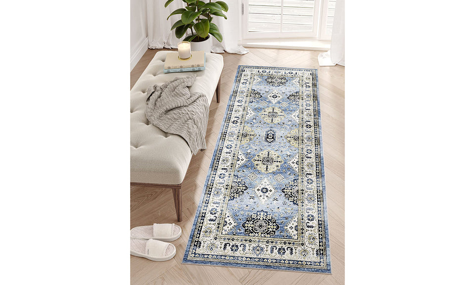 Dripex Boho Tribal Washable Runner Rug Non-Slip Non-Shedding Runners for Hallways Stain Resistant Kitchen Mat Laundry Entryway Carpet Runner for Doorway Entrance Bedroom Living Room Decor