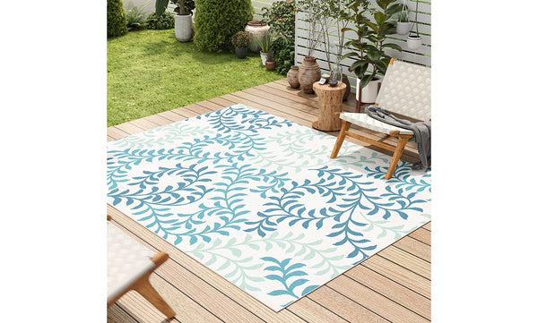 Dripex Indoor/Outdoor Area Rug, Non-Slip Rugs Resist Dirt & Fade Patio Area Rugs, Low-Profile Weather Resistant Living Room Carpet Rug Green Floor Mats for Home Entryway Porch Balcony Deck Yard