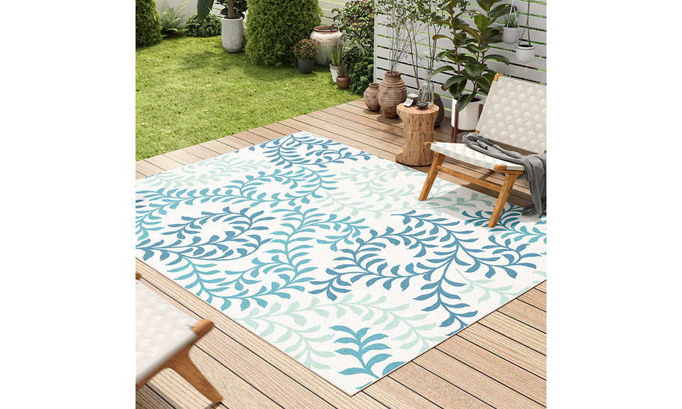 Dripex Indoor/Outdoor Area Rug, Non-Slip Rugs Resist Dirt & Fade Patio Area Rugs, Low-Profile Weather Resistant Living Room Carpet Rug Green Floor Mats for Home Entryway Porch Balcony Deck Yard