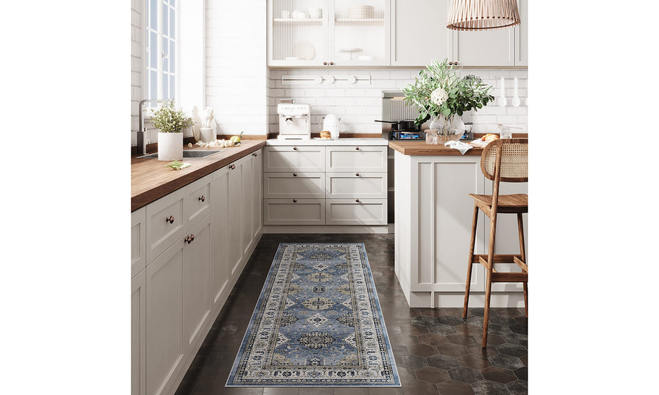 Dripex Boho Tribal Washable Runner Rug Non-Slip Non-Shedding Runners for Hallways Stain Resistant Kitchen Mat Laundry Entryway Carpet Runner for Doorway Entrance Bedroom Living Room Decor