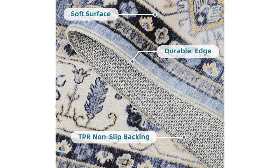Dripex Boho Tribal Washable Runner Rug Non-Slip Non-Shedding Runners for Hallways Stain Resistant Kitchen Mat Laundry Entryway Carpet Runner for Doorway Entrance Bedroom Living Room Decor