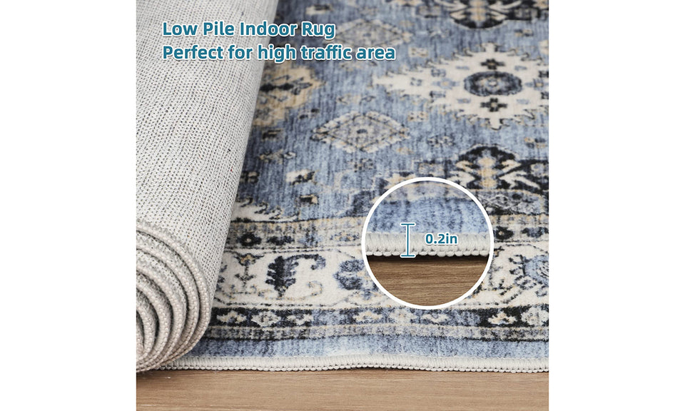 Dripex Boho Tribal Washable Runner Rug Non-Slip Non-Shedding Runners for Hallways Stain Resistant Kitchen Mat Laundry Entryway Carpet Runner for Doorway Entrance Bedroom Living Room Decor