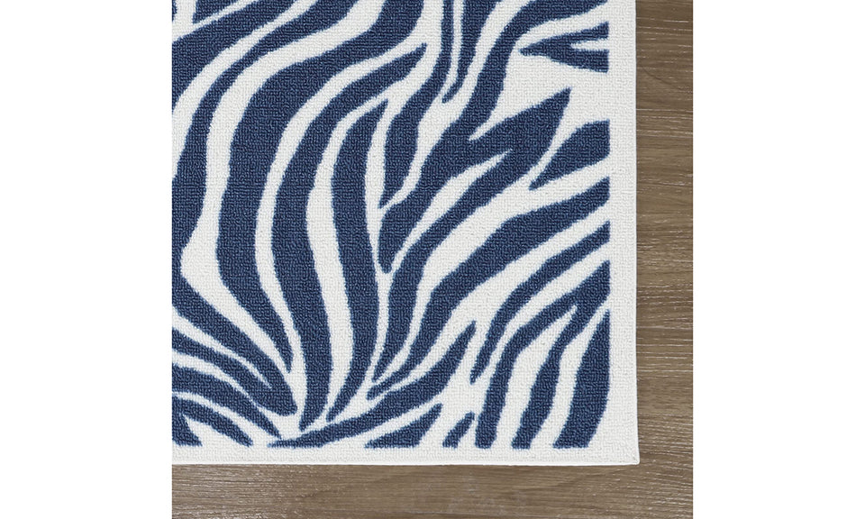 Dripex Indoor/Outdoor Door Mat, Absorbent Resist Dirt Entrance Throw Rug, Anti-Slip, Low-Profile Floor Mats Resist Fade Blue Stripes Door Rugs for Home Entryway Patio Porch Balcony Deck Yard