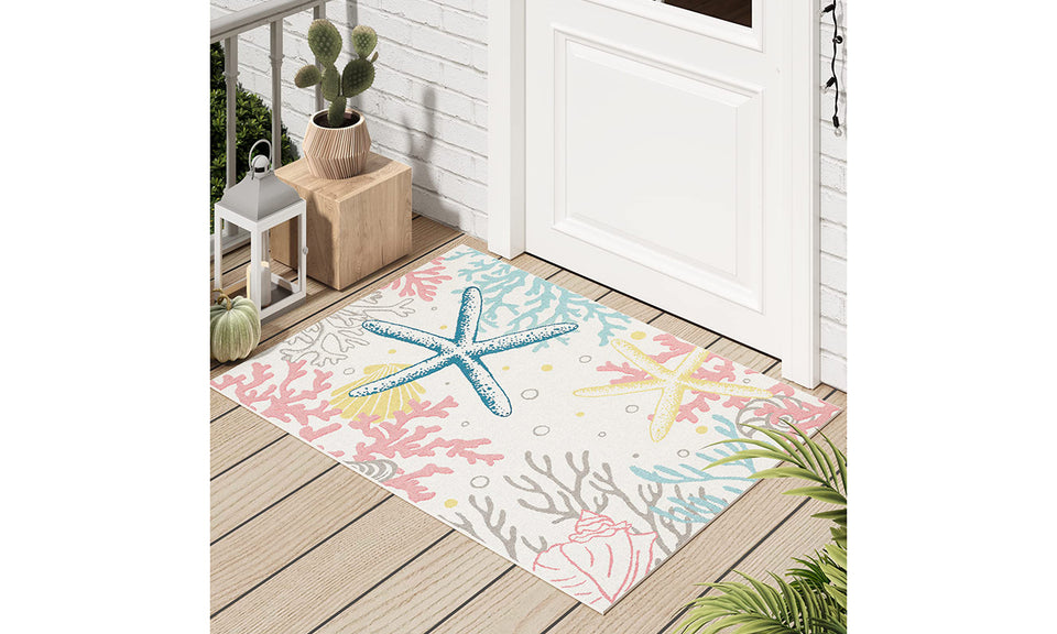 Dripex Indoor/Outdoor Area Rug, Non-Slip Patio Rugs Resist Dirt & Fade Rug, Low-Profile Weather Resistant Living Room Large Carpet Rug Floor Mats for Home Entryway Porch Balcony Deck Yard