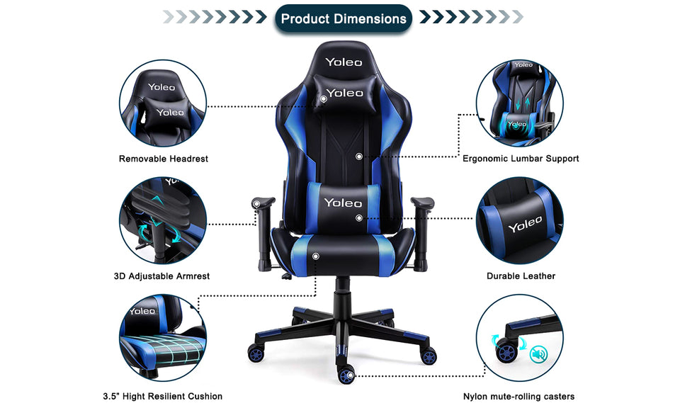 Yoleo PC & Racing Game Chair-155 Degree