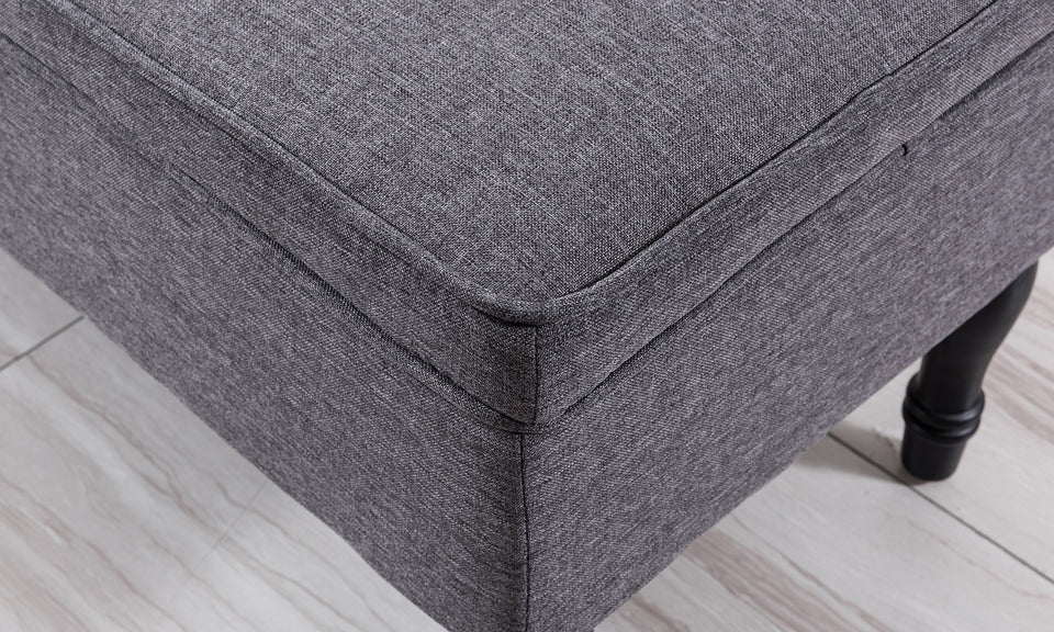 Rectangular Tufted Fabric Storage  Bench