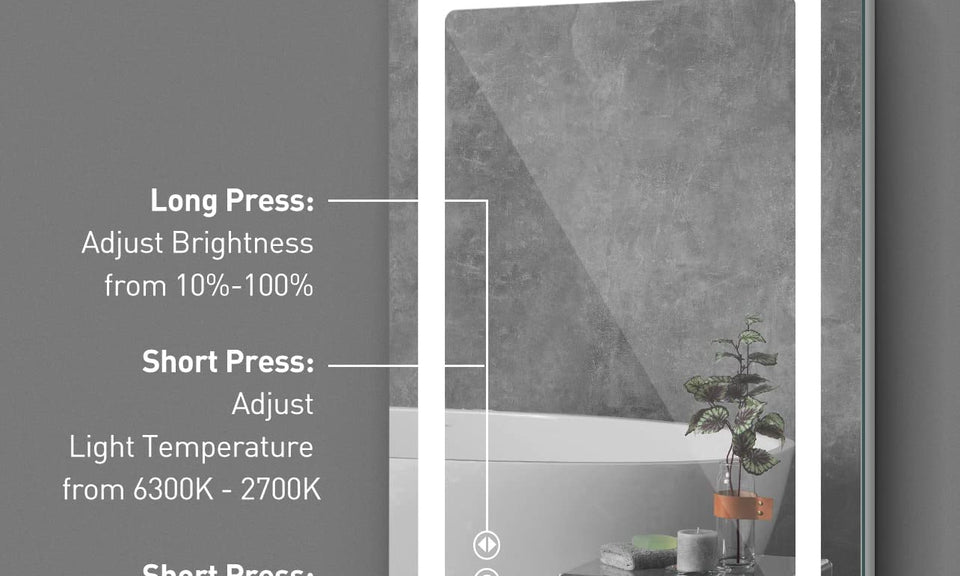 Dripex LED Light Vanity Bathroom Mirror Anti-Fog 3 Dimmable Colors