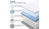 Koorlian 3 Inch Gel Memory Foam Mattress Topper with Fitted Straps