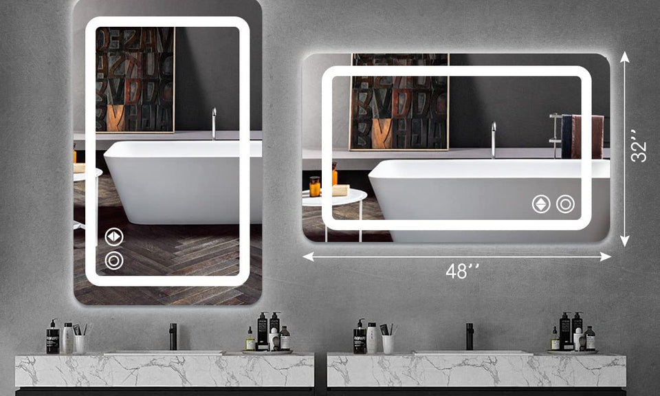 Dripex LED Light Vanity Bathroom Mirror Anti-Fog 3 Dimmable Colors