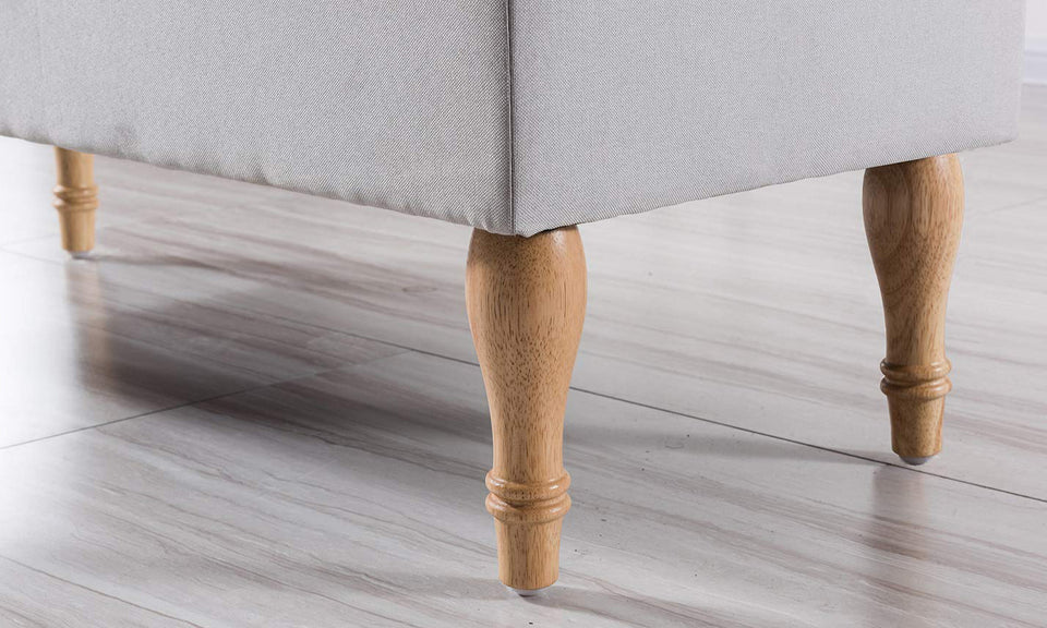 Rectangular Tufted Fabric Storage  Bench