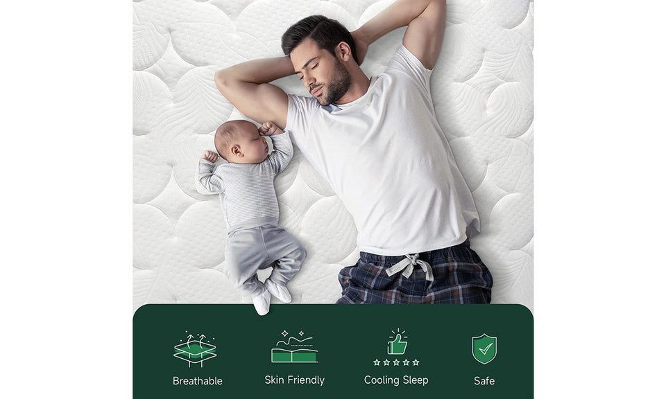 Koorlian Hybrid Mattress in a Box 3 Layer Premium Foam with Pocket Springs