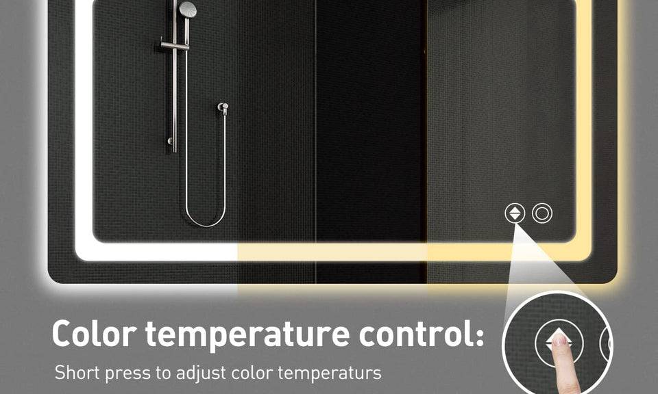 Dripex LED Light Vanity Bathroom Mirror Anti-Fog 3 Dimmable Colors