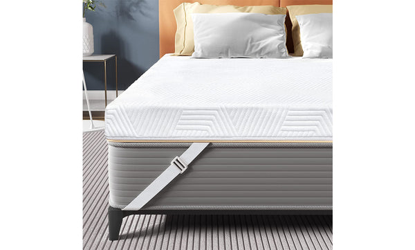 Koorlian 3 Inch Gel Memory Foam Mattress Topper with Fitted Straps