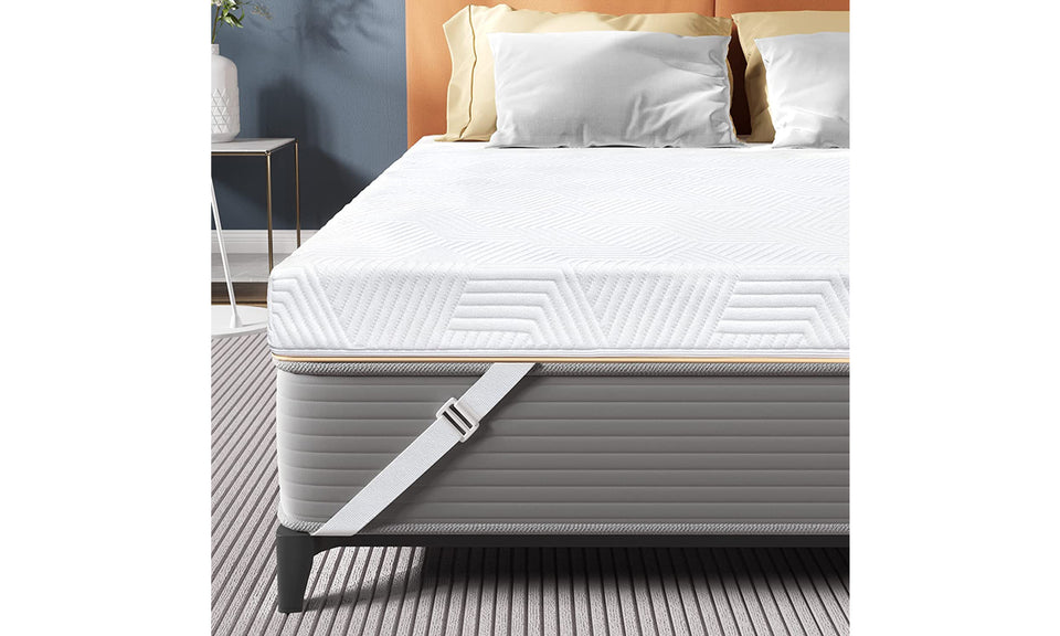 Koorlian 3 Inch Gel Memory Foam Mattress Topper with Fitted Straps